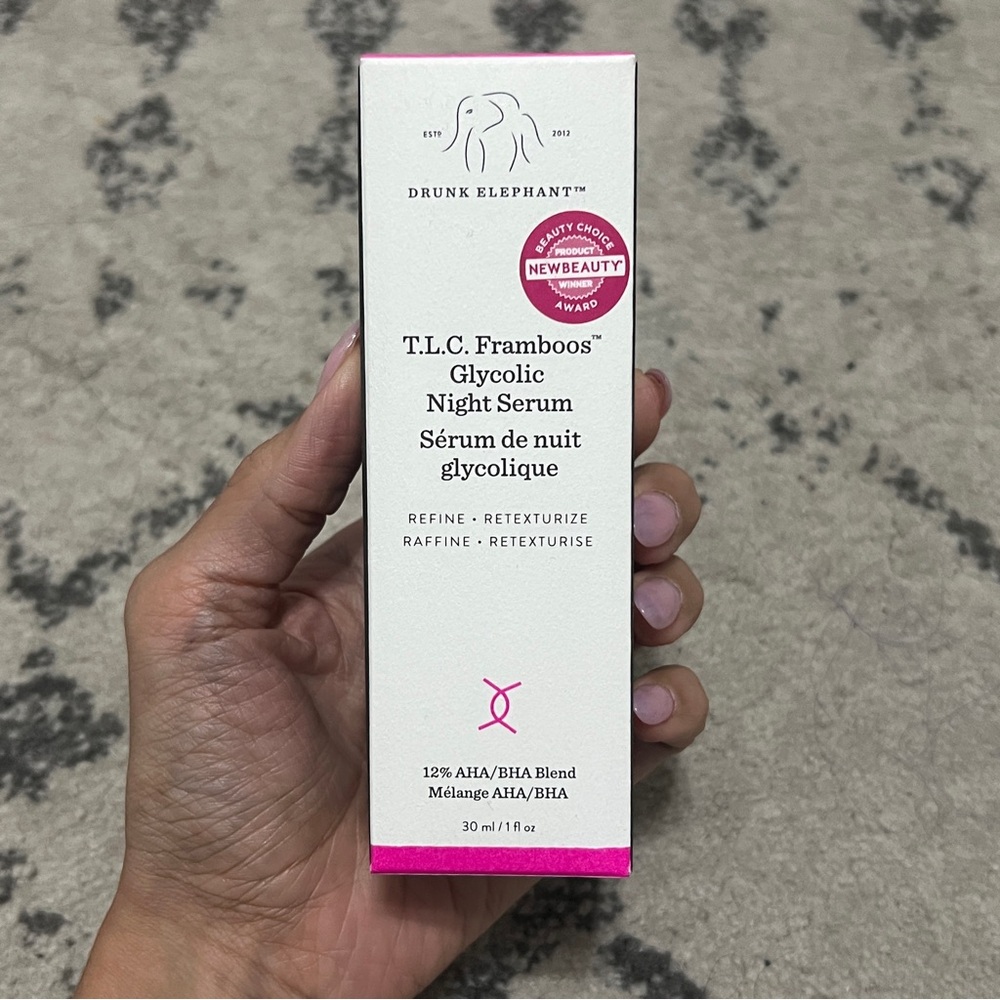 Drunk Elephant Glycolic Night Serum in White and Pink